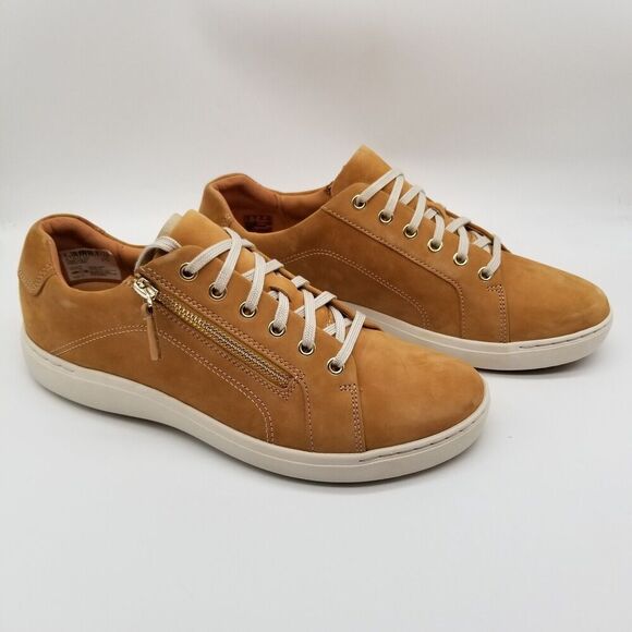 Clarks Women's Nalle Lace Nubuck Leather Sneakers Sz 11 M Camel Beige Low Top - Picture 3 of 7